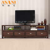 阿纳尼 美式简约纯实木水曲柳电视柜高档1.8米2米客厅家具环保