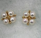 珍珠配件18K金 耳环耳钉 MIKI专柜款 配5-5.5MM珍珠可预订白金