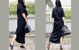 菊家菊作 原创重工艺手工线条设计感强的超酷裙袍《团扇》暮云
