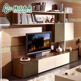 林氏木业简约电视柜墙烤漆客厅壁挂电视背景墙柜组合家具S-035