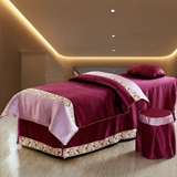 四件套紫色高档推拿按摩院专用床套7080宽通用 床罩欧式美容美体