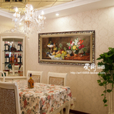 大幅水果油画餐厅挂画水果画欧式横幅画尺寸可定制喷绘有框装饰画