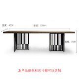 新款实木餐桌铁艺长方桌会议桌创意个性办公桌子工业风原木电脑桌