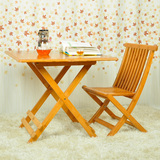 楠竹折叠餐桌 简易折叠桌小户型餐桌 实木学习圆桌家用吃饭小方桌