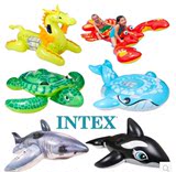 INTEX水上充气动物坐骑游泳圈大海龟海豚鲸鱼龙虾座圈儿童成人款