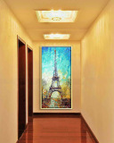 塔帆船有框画别墅客厅玄关家居装饰画走廊挂高品质手绘油画巴黎铁