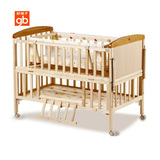 好孩子宝宝婴儿床带摇篮蚊帐防啃条置物间可加长多功能实木游戏床
