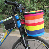 自行车车篮包邮 短款车筐 防水可折叠 加厚帆布  电动车车篮车篓