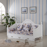 实木沙发床 欧式推拉床 松木白色 家具 多功能拆装 小户型 可拆洗