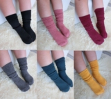 2016春夏韩国儿童棉堆堆袜男女宝宝小童坑条螺纹纹中筒男女童袜子