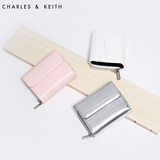 Charles Keith 短款钱包 CK2-10770060 宴会亮面小巧三折女式皮夹