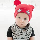 婴儿帽子秋冬保暖 新生儿胎帽男童女宝宝0-3-6-12个月纯棉套头帽