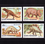 外国邮票 罗马尼亚1993年史前动物 恐龙邮票 4枚全新