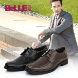 Belle/百丽男鞋商务正装皮鞋春季头层牛皮系带圆头男单鞋A0116AM2