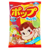 防蛀牙 日本进口零食 不二家绿茶多酚护齿果汁棒棒糖122g(21支)