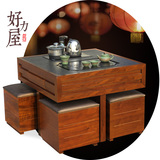 阳台茶桌椅组合小 泡茶桌 功夫茶几茶桌实木现代中式方形喝茶桌椅