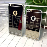 土豪金低调银镜面iPhone6s手机壳 苹果6plus简约全包软情侣保护套