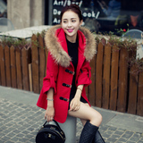 2015秋冬新款女装韩版单排扣修身毛呢外套女短款立领羊毛呢子大衣
