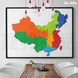 创意家居办公室立体墙贴亚克力3D客厅装饰卧室贴画墙饰中国地图