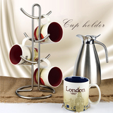 放杯子的杯架厨房水杯挂架咖啡杯倒挂沥水架创意不锈钢欧式置物架