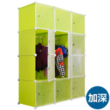 韩天阁 超大简易衣柜家具 儿童储物柜带门隔层宜家钢架环保树脂