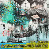 中式欧式江南田园风景海景油画  高清临摹喷绘装饰画无框画素材