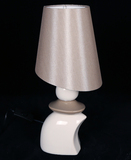 陶瓷创意台灯现代中式简约卧室台灯床头装饰台灯手工彩陶布艺灯罩