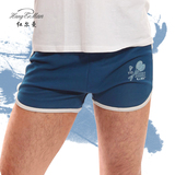 红尔曼夏季男士运动短裤透气跑步吸汗棉宽松短裤三分裤男蓝色健身