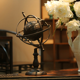 普赛克 铁艺工艺品客厅家居中式办公室书柜装饰品桌面 复古地球仪