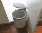 不锈钢橱柜家用旋转垃圾桶旋开挂门式厨房隐藏内嵌入式垃圾桶