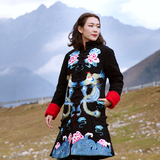 2015新款民族风女装秋冬装中式刺绣中国风棉衣复古棉袄绣花外套女