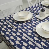 【普丽新家】 地中海蓝色鲸鱼船锚旅社布艺餐桌桌布茶几台布包邮