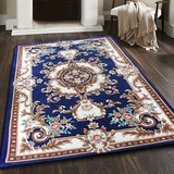 中式北欧美式现代宜家羊毛混纺卧室客厅沙发青花瓷蓝地垫定做地毯