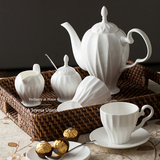 纯白简约英式下午茶骨瓷欧式陶瓷茶具茶杯碟咖啡具套装高档特色