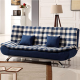 1.9米欧式布艺可折叠沙发床 特价小户型简易双人三人地中海蓝沙发