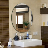 欧式 椭圆镜子 浴室镜壁挂粘贴镜卫生间洗手间镜试衣镜玻璃装饰镜