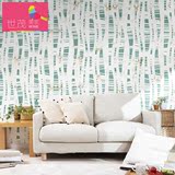 茂行抽象条纹壁纸北欧宜家绿色藤蔓创意定制壁画客厅卧室背景墙纸