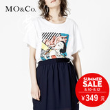 MO&Co.卡通波普印花圆领短袖休闲针织衫MA162TST35 moco