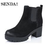 Senda/森达冬季专柜同款牛皮女靴3PJ24DD5