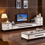 凯迪林 大理石电视柜客厅组合整装宜家简约现代原木橡木电视机柜