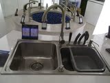 普乐美 FK503A 厨房洗菜盆 304不锈钢水槽 双槽 带台控刀具菜板