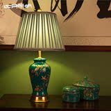 比月照明新古典中式卧室床头书桌角几创意礼品景德镇陶瓷台灯3562