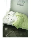 韩国进口代购床上用品 绿色短绒被套床罩四件套c1530