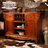 克莎蒂中式全实木餐边柜子复古红木色储物茶水碗柜家具LS001BG1B