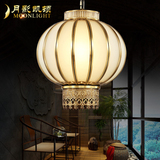 中式全铜吊灯欧式吊灯美式阳台过道灯创意灯笼餐厅灯现代简约卧室