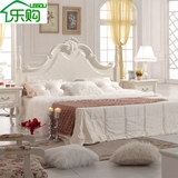韩式田园美式1.5米白色婚床实木雕花高箱储物大床1.8米公主床特价
