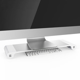 苹果笔记本电脑支架一体机iMac增高垫桌面收纳架子铝合金底座4USB
