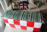 民族风纯手工棉麻凳子垫波西米亚长条板凳垫沙发垫长方形凳子垫
