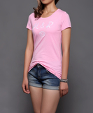 MinneRita2016夏季新款 简约棉质舒适纯色休闲字母女短袖修身T恤