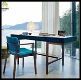 北欧简约实木书桌白色烤漆书桌办公桌胡桃木色书桌定制书桌家具
